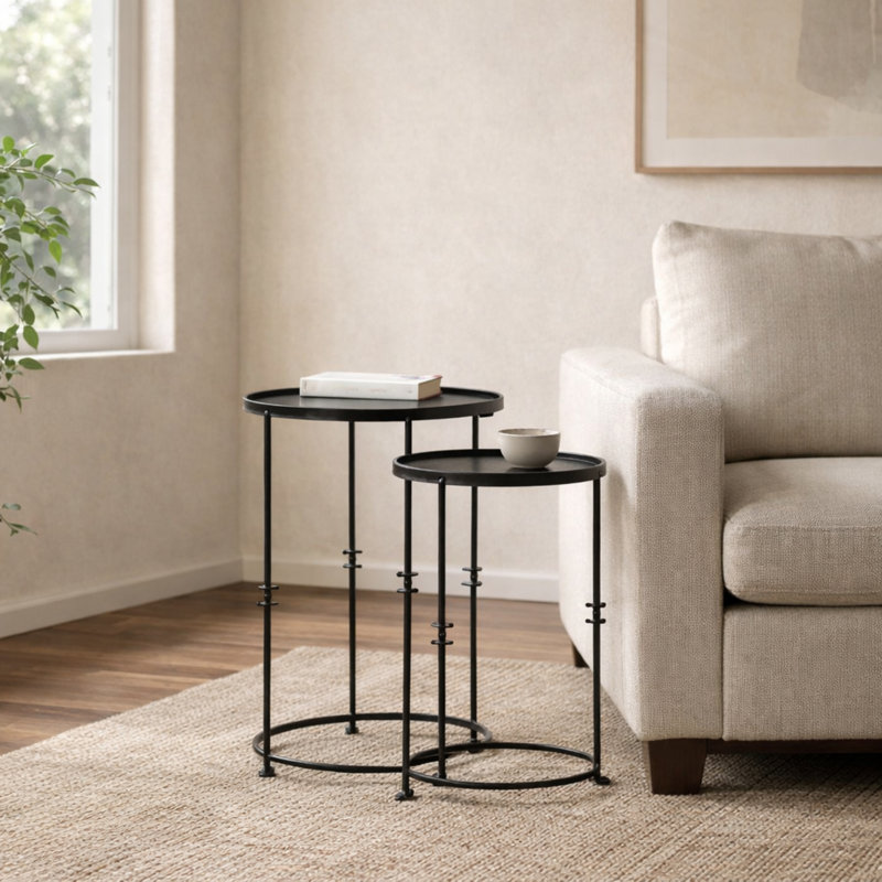 Thaliya Iron Tray Top Nesting Tables