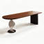 Bureau rectangulaire en bois massif noyer-130470231