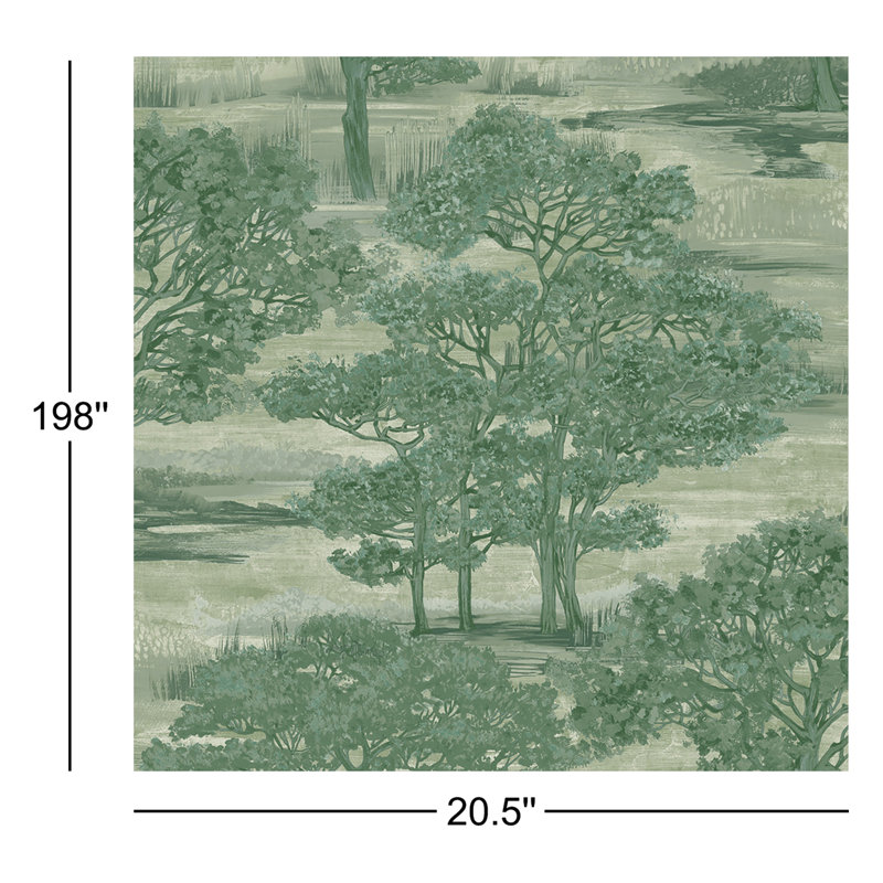 Papier peint adhésif Toile forêt, Vert
