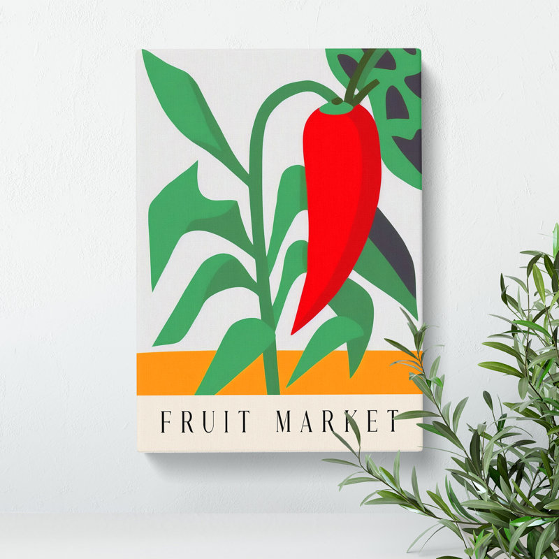 XMKTMKT-355 Fruit Market Exhibition Red Chili Pepper Vol.6 - Wrapped Canvas Print, 60cm H x 40cm W x 3cm D