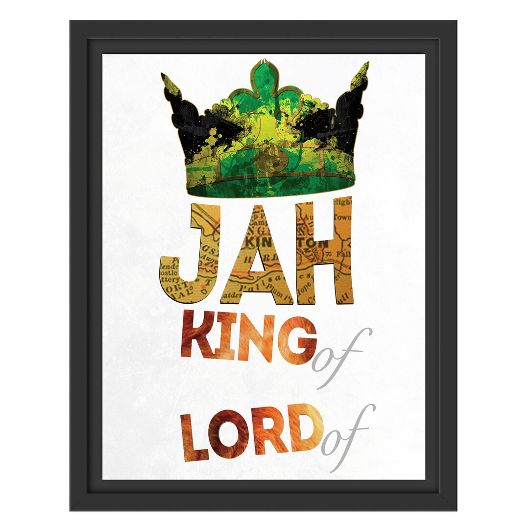 Gerahmtes Wandbild Jah king white