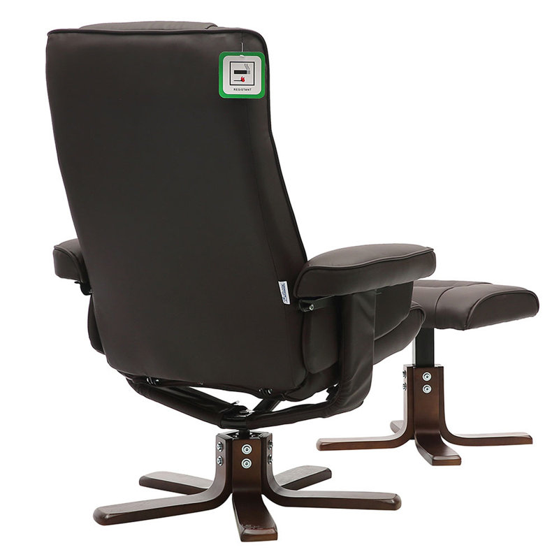 Onasander 78cm Wide Swivel Standard Recliner, Brown