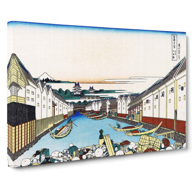 Nihonbashi in Edo by Katsushika Hokusai - Wrapped Canvas, 50cm H x 76cm W x 3cm D