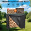 4FT/8FT Heavy-Duty Firewood Rack with Waterproof Cover, Outdoor Wood Storage Holder for Fireplace & Patio, Durable  Log Rack with Zippered Protection for Backyard, Deck