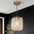 1-Light Single Square Kitchen Island Pendant with Hammered Glass(1-Set)