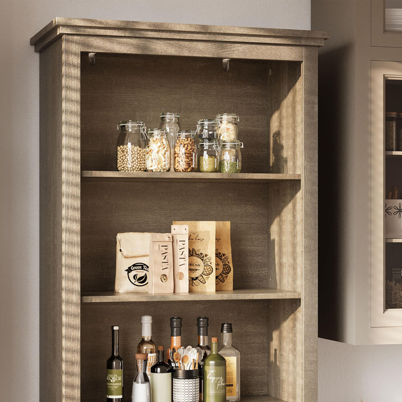 66.5" Tall Linen Tower Cabinet, Freestanding Bathroom Storage Cabinet with 5 Shelves, Drawer and Adjustable Shelf