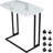 Computer Desk Table With Detachable Wheels And Metal Frame, White Marble Texture Sofa Table, For Living Room, Bedroom, Bedside, White