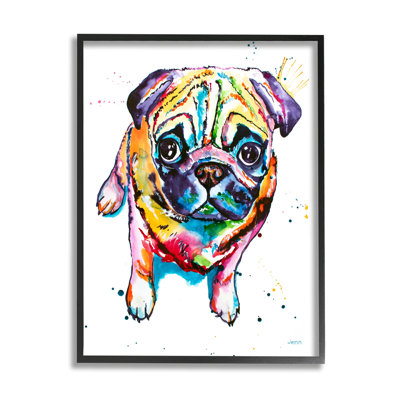Chiot carlin amusant et giclé par Jen Seeley