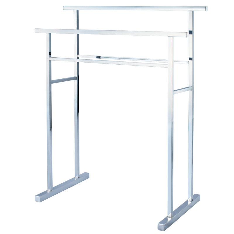 Kingston Brass Edenscape Freestanding 2-Tier Towel Rack, Polished Chrome
