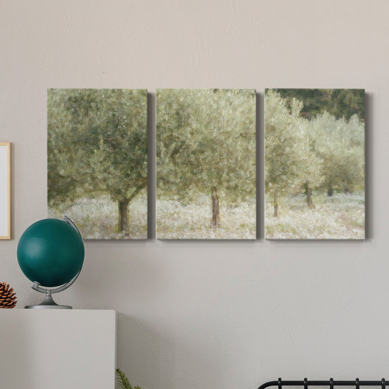 Paintograph oliviers - Toile tendue avec châssis de qualité supérieure - Prêt à être accroché, H 27 po x l 54 po x P 1 po