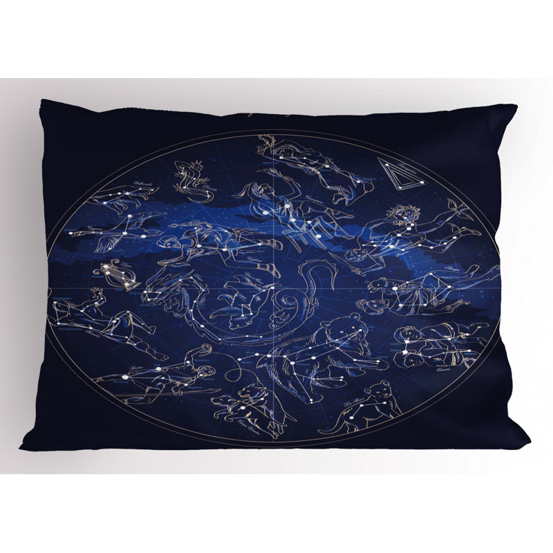 Blue Polyester Microfiber Piece Sham, Twin