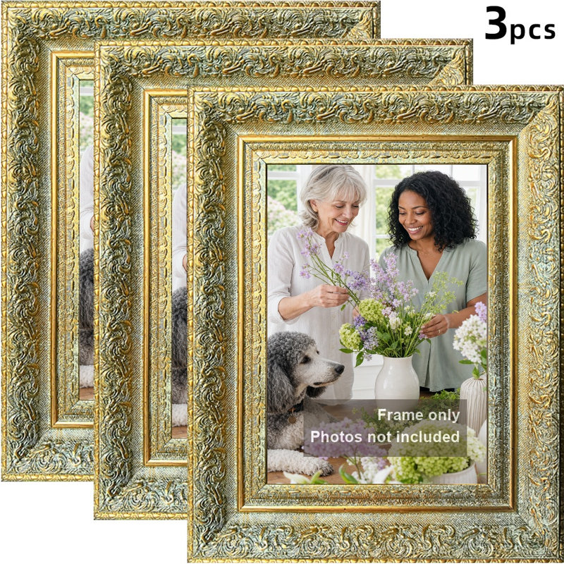 Cadre photo décoratif 8 pièces x 10 po or antique 8 pièces