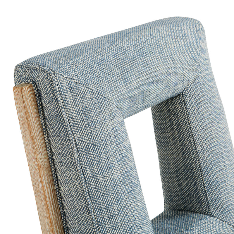 Fauteuil de chambre Cocteau, Naturel, Mélange de polyester bleu
