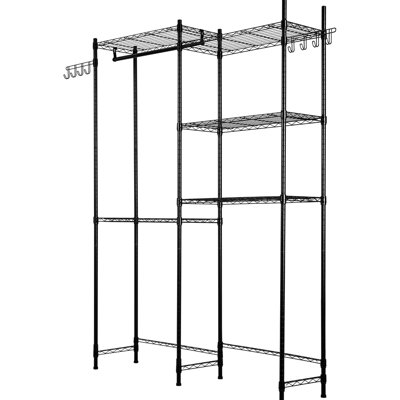 Support de séchage sur 5 niveaux pour laveuse et sécheuse, noir, tablettes réglables - Rouille, idéal pour les petites tablettes de salle de lavage, avec dispositif de basculement, structure haute résistance