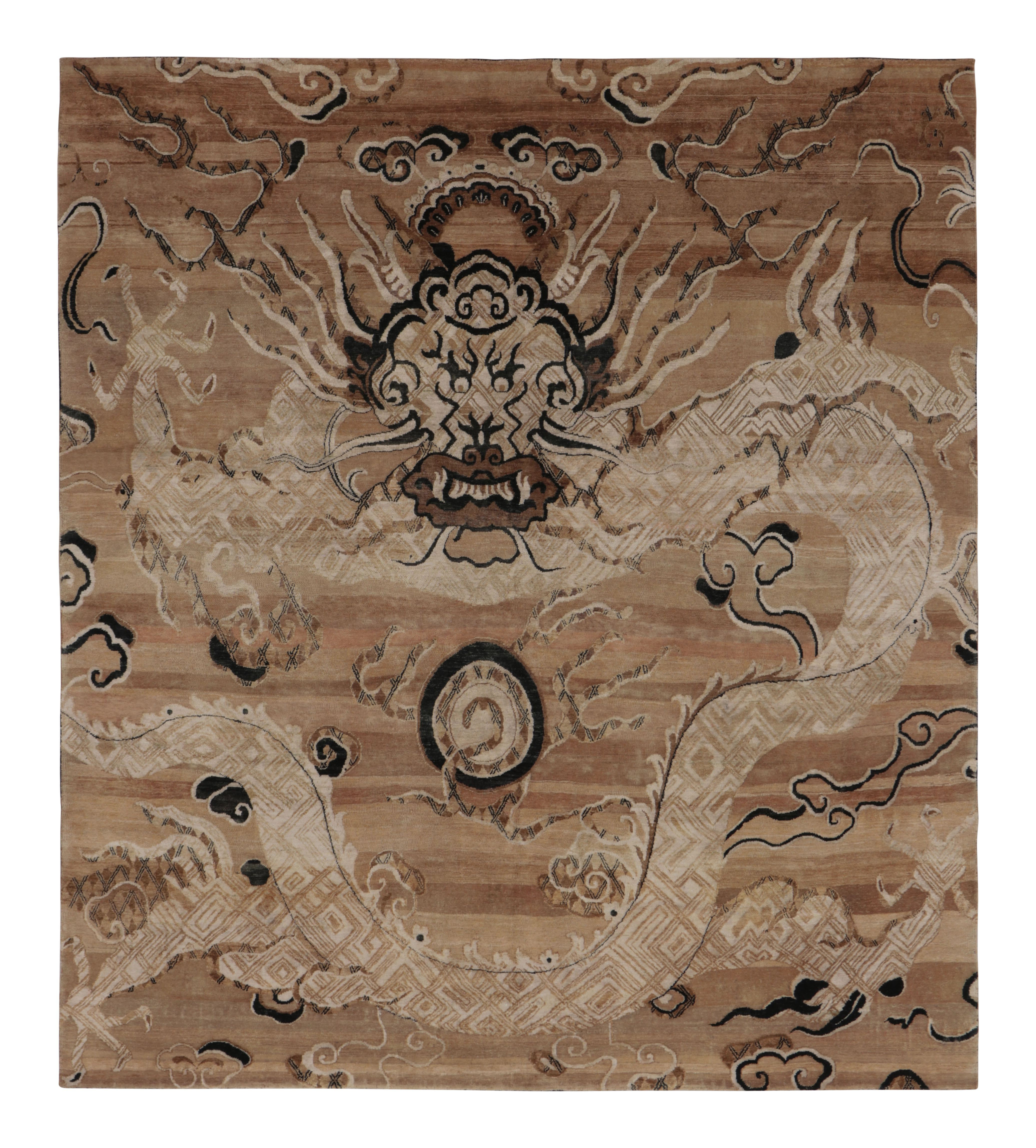 Rug & Kilim’S Chinese Inspired Dragon Rug, Pictorial In Sand And Earth ...