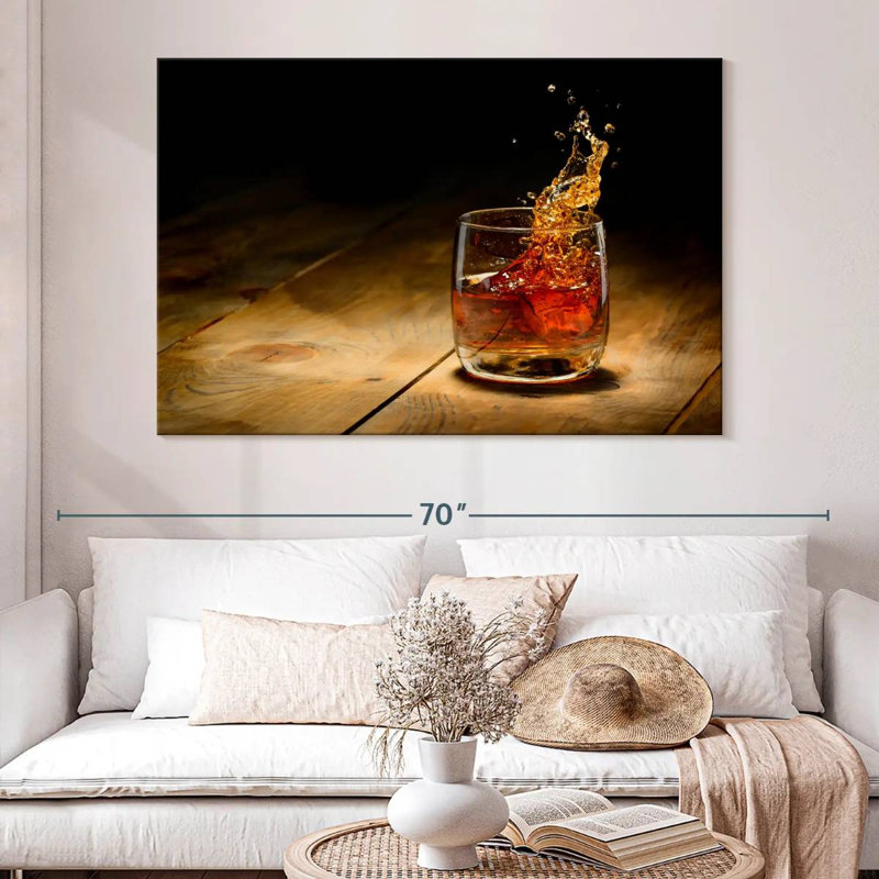 Yarlin Glass Of Whiskey, 34" H x 51" W