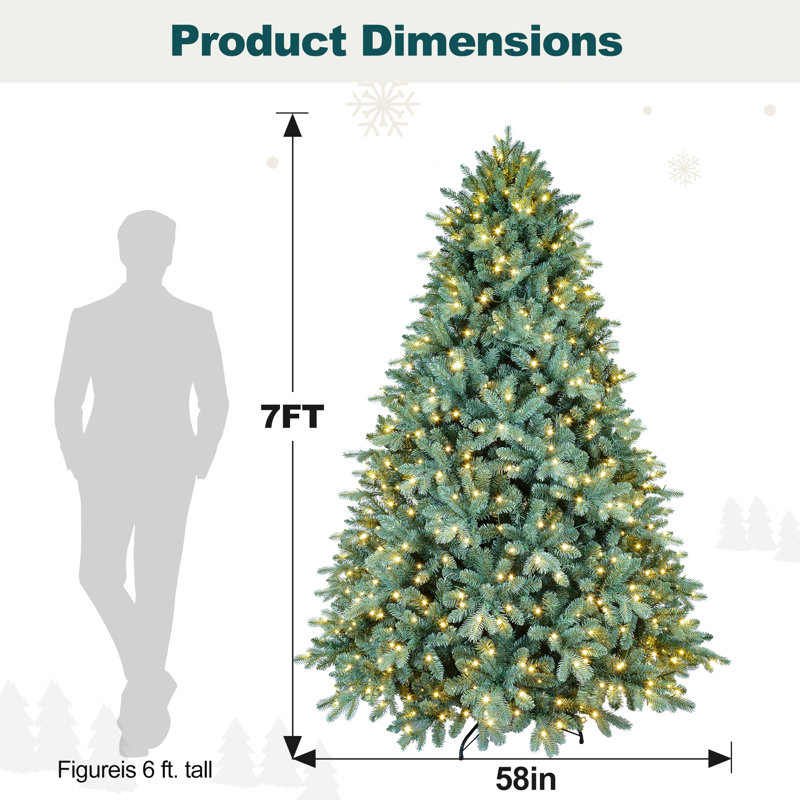 Pre-lit Blue Spruce Artificial Christmas Tree, 7'