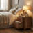 Solid Acacia Wood Tree Trunk 2-Drawer Nightstand