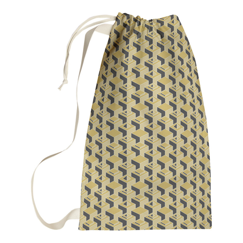 Sac à linge gratte-ciels, H 29 po x l 18 po x P 1,5 po, Jaune / noir