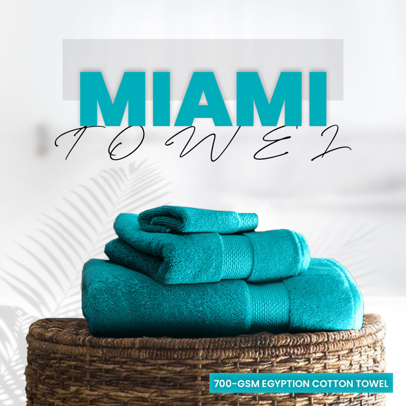 Miami 2 Piece Bath Sheet Same-Size Bale, Teal, Bath Towel - 2 Pack