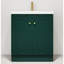 Meuble-lavabo foncé 30 po - Lavabo en résine blanche et 2 portes d'armoire à fermeture douce-1829533215-1829533212