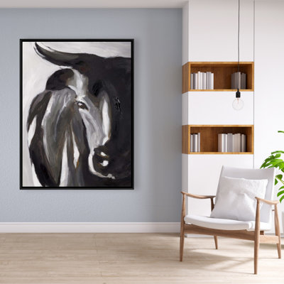 Bull Head Closeup Print On Canvas