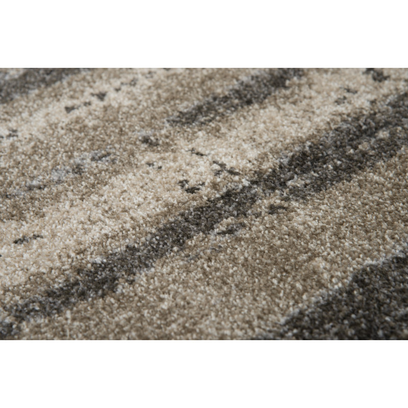 Barger Beige/Gray Area Rug, Rectangle 3'11" x 5'6"