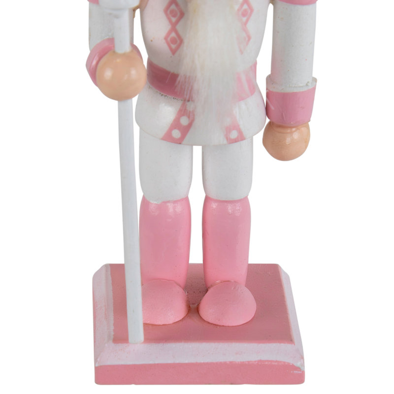 Ornements de Noël casse-noisette soldat - 3,25 po - rose et blanc - ensemble de 6