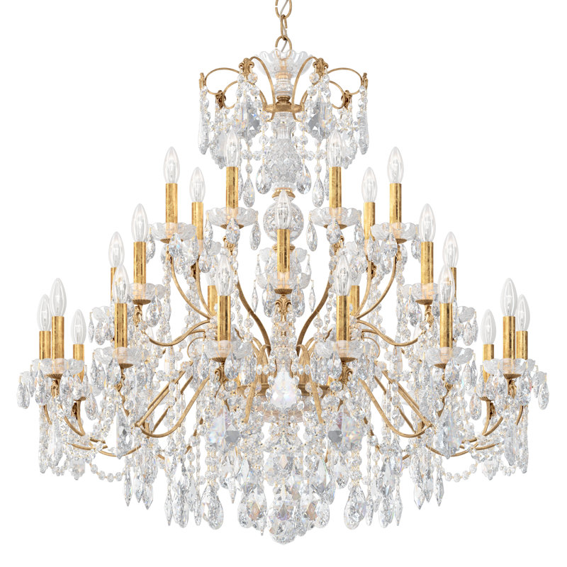 Century 28 - Light Glass Chandelier, French Gold