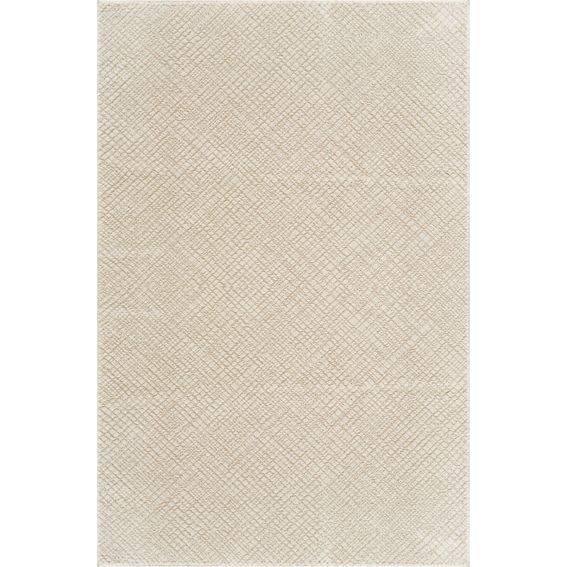 Harper Ivory & Beige Geometric High-Low Modern Rug, 8'9" x 11'10", Ivory/Beige
