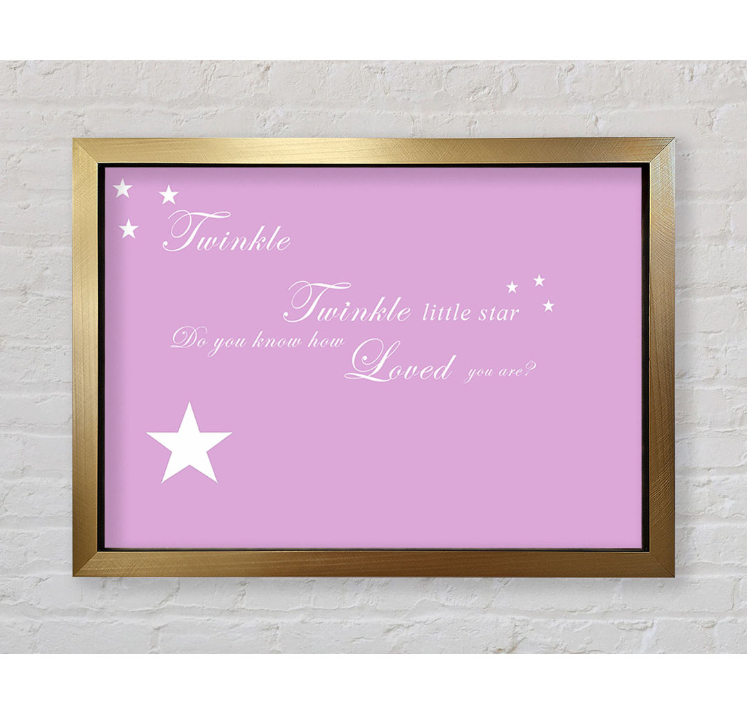 Kinderzimmer Zitat Twinkle Twinkle Little Star 1 Rosa - Einzelne Bilderrahmen Kunstdrucke