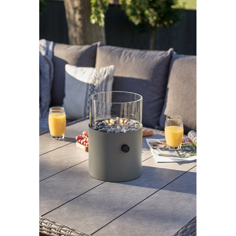 Himanshu Round Propane Smokeless Fire Pit, Olive Green