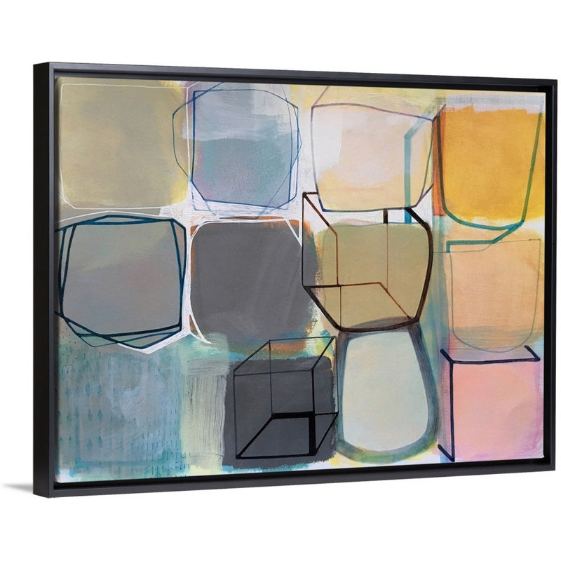 Reproduction d’art sur toile, "Paper abstract 2" par Naomi Taitz Duffy, Cadre noir, H 14 po x l 18 po x P 1,75 po
