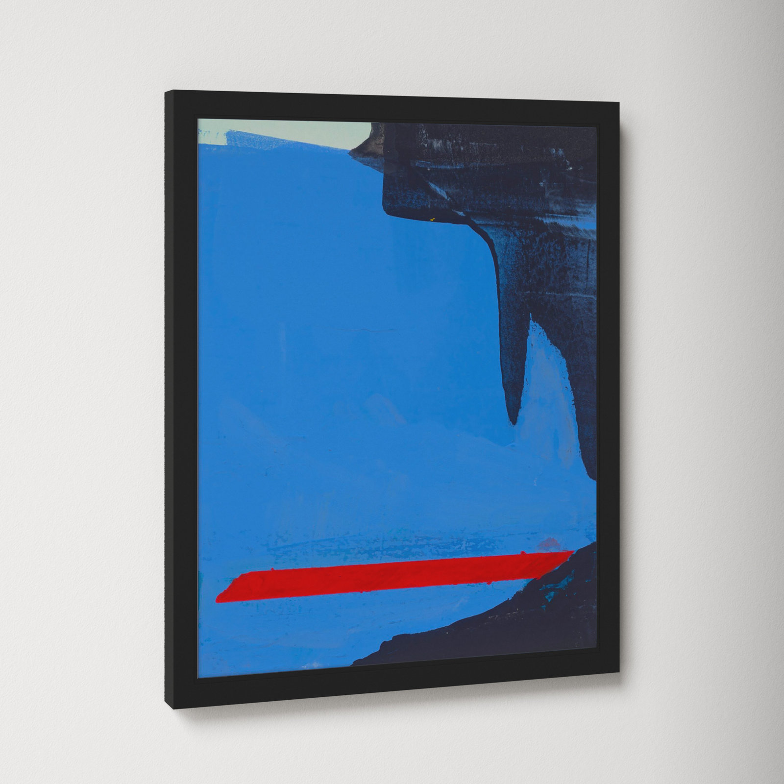 Goulding "Beneath the Blue 3" Painting, 20" H x 16" W x 1.25" D, Black Framed