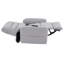 Fauteuil inclinable électrique moderne en similicuir gris pâle avec fonction releveur, inclinaison à 180°, télécommande et poche de rangement latérale