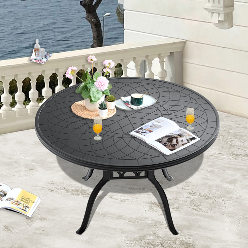Table de salle à manger ronde d'extérieur 47,24 po