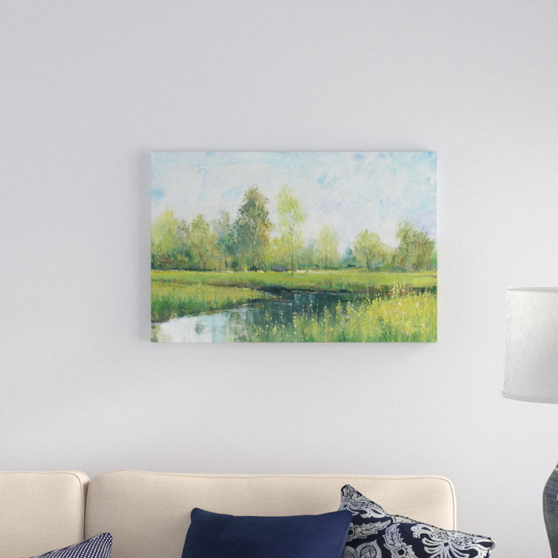 «Tranquil Park I», peinture sur toile, H 20 po x l 30 po