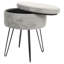 Harbour Housewares - Round Velvet Storage Footstool-96071855-96071857