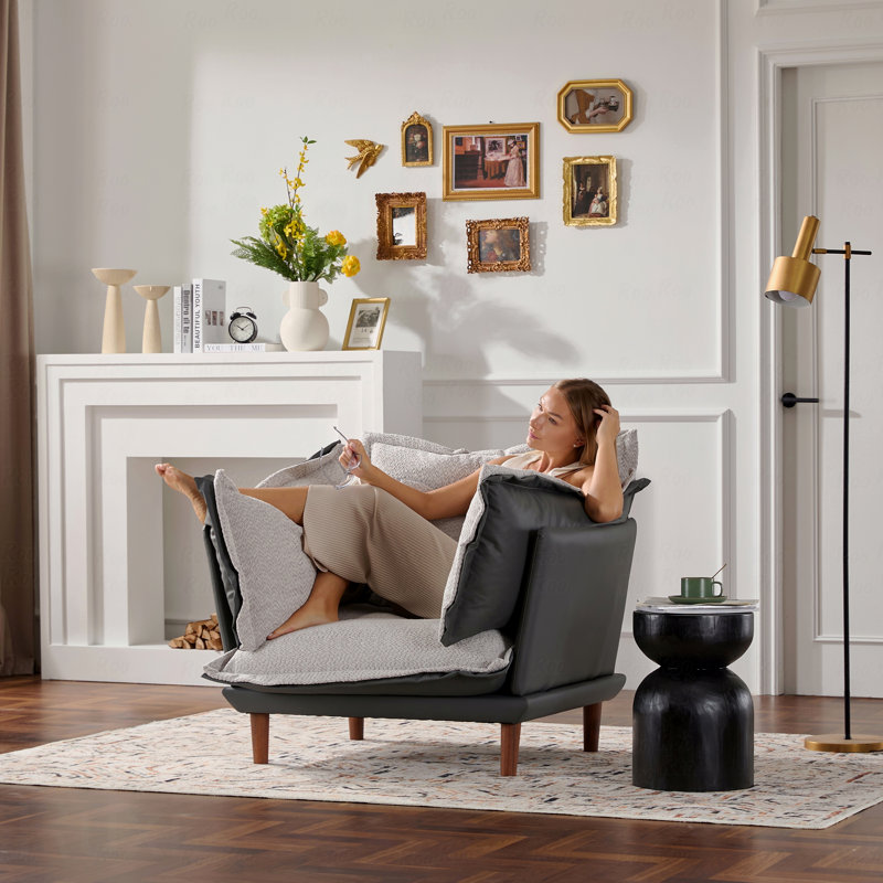 Fauteuil d'appoint simple de style moderne en chenille de style moderne