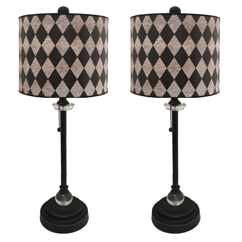 Dimaina Crystal Buffet Lamp, Bronze/Pink