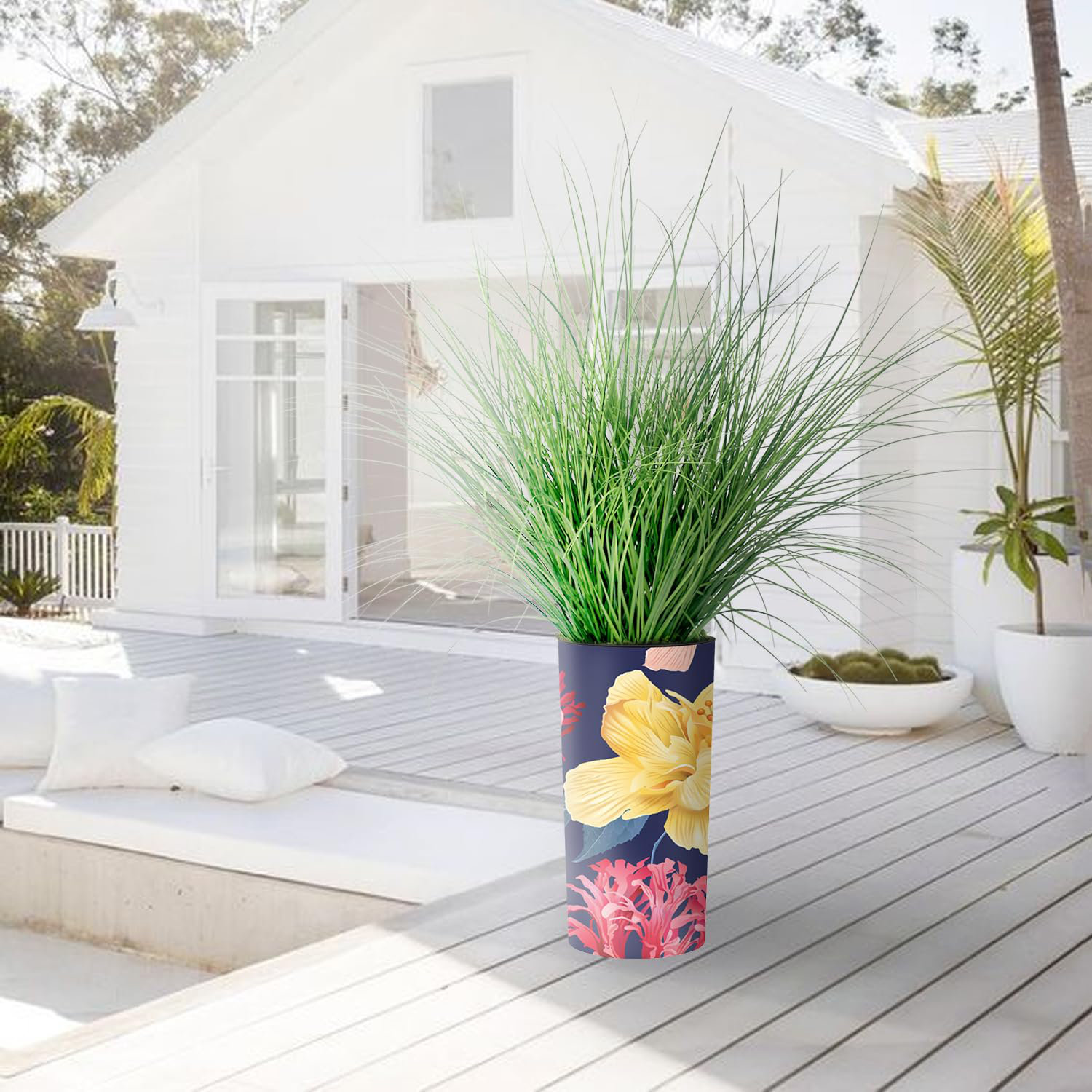 SIGNLEADER Onion Grass Silk Tree Artificial Plants in Modern Outdoor