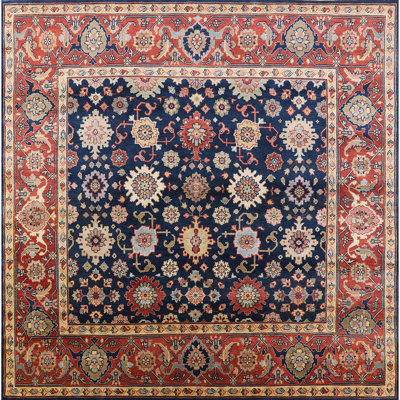 Tapis oriental rouge et bleu