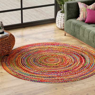 Round Demetrius Cotton Hand Woven Area Rug