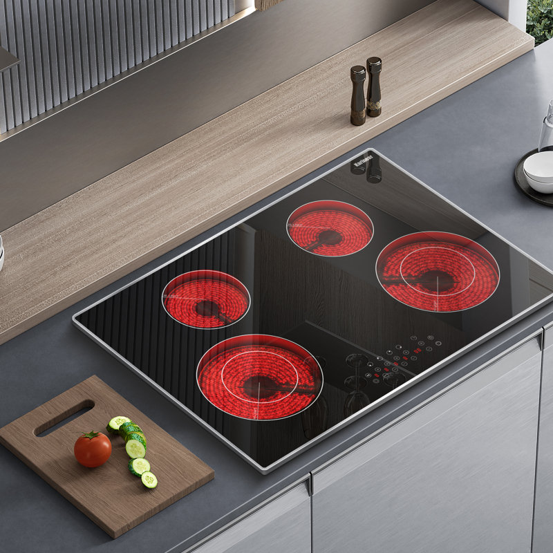Karinear 30" Black Electric 4 Burner Cooktop