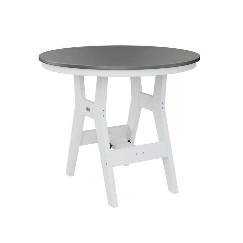 Table de salle à manger ronde de 38 po Berlin, Acier inoxydable martelé, H 30,37 po x l 38 po x P 38 po
