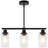 3 - Light Modern Linear Kitchen Island Dimmable Pendant With Clear Glass Shades-1404878585-1396373927