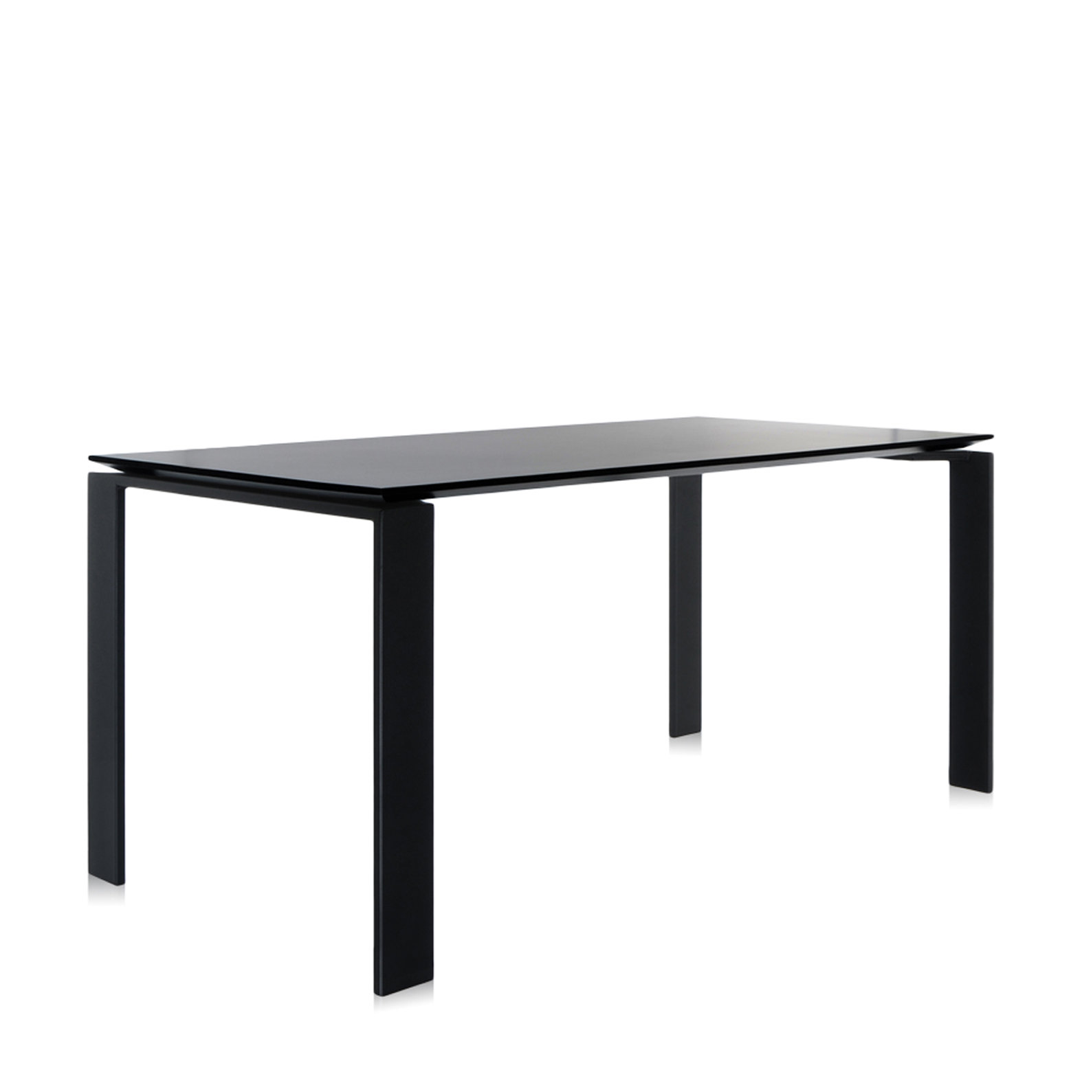 Four Dining Table, 28" H x 62" W x 31" D, Black