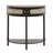 Half-moon Rattan Console Table 2 Storage Drawers 31.88x15.74x32.28inch Rattan Sliding Door Black, Rattan Entryway Table with Storage