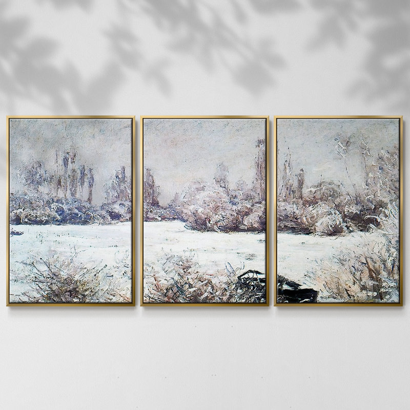 Le givre, 1880, 3 pièces, Or, H 36 po x l 75 po x P 2 po