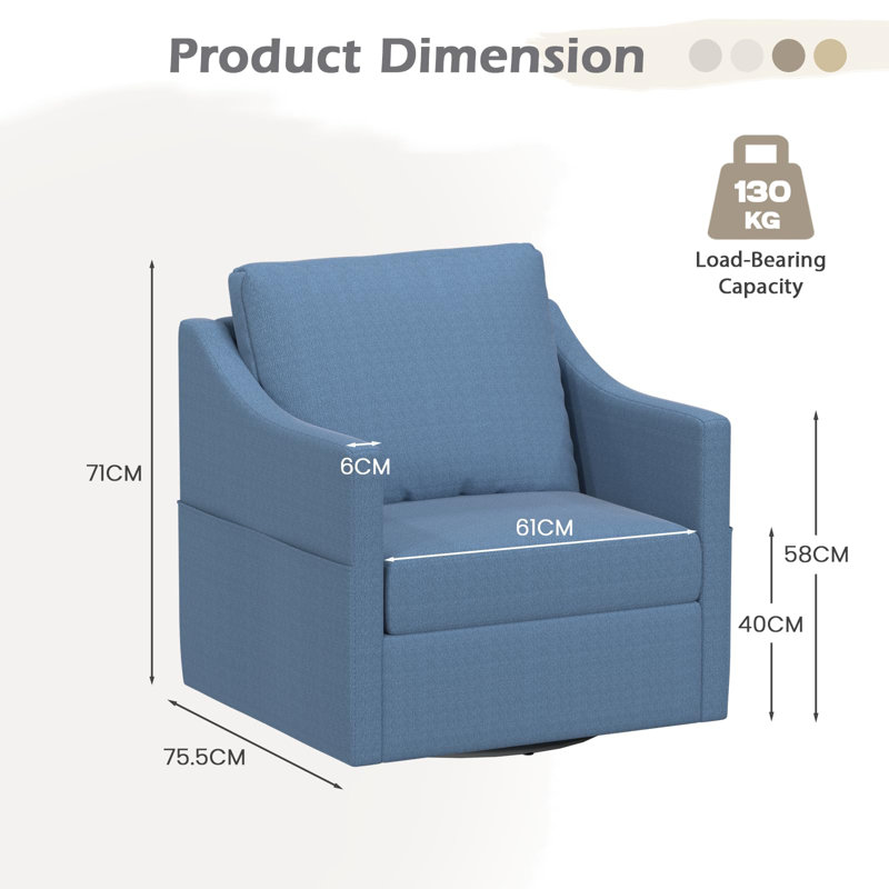 Chaise berçante en tissu, Bleu
